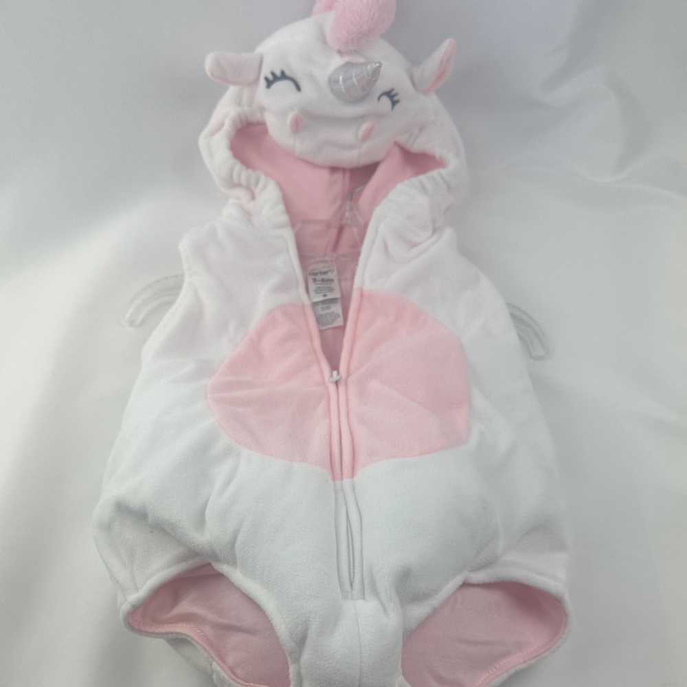 Adorable Unicorn Hooded Baby Zip-up Onesie Costume 3-6mo